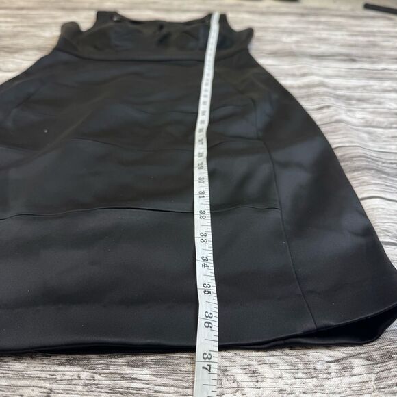 JAX Women's Sleeveless Mini Cocktail Dress Black 6 Sheer Satin Cutout High Neck - Picture 12 of 14